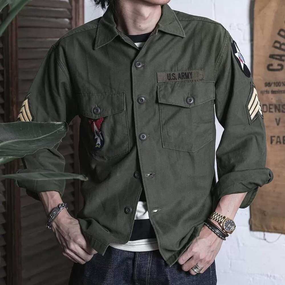 NON STOCK OG-107 Casual Shirt Long Sleeve Retro 10.5OZ Heavyweight Overshirt XL